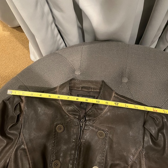 INC Leather Like, lined Brown Jacket Size Medium - Picture 7 of 7